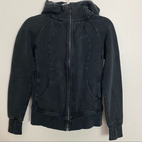 lululemon athletica Tops - LULULEMON Scuba Hoodie Light Cotton Fleece in Black - Size 2
